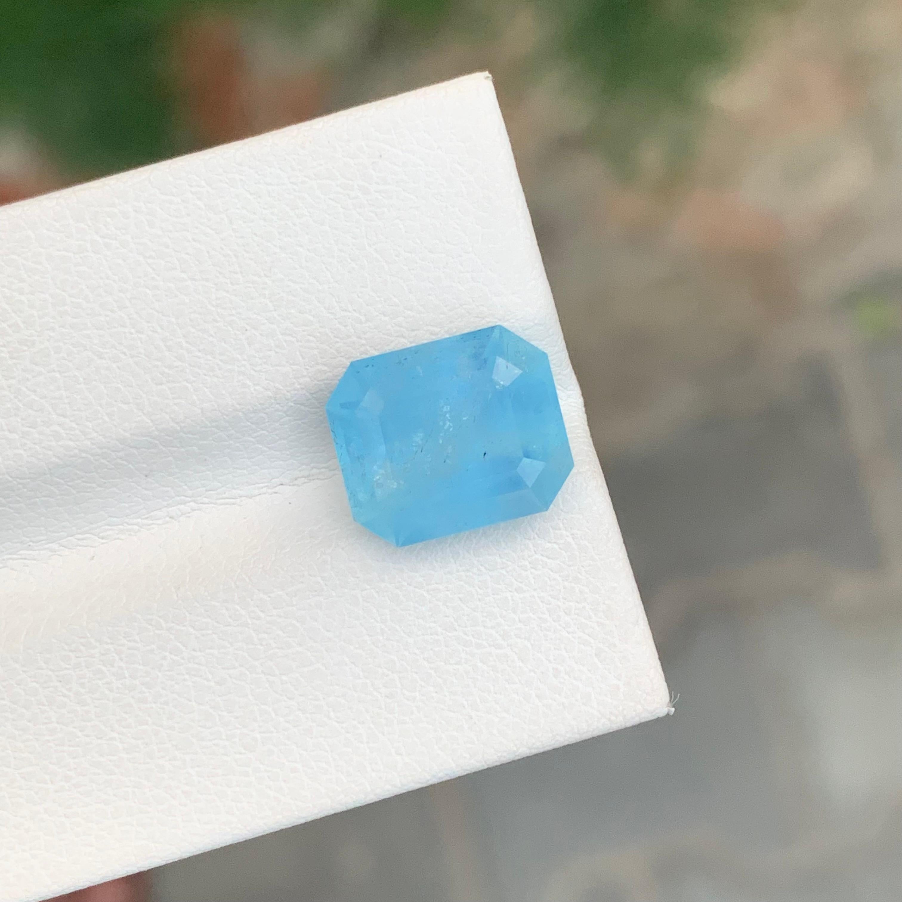 Loose Aquamarine 

Weight: 5.00 Carat
Dimension: 11.3 x 9.6 x 7.1 Mm 
Colour : Blue
Origin: Nigeria 
Treatment: Non
Certificate : On Demand
Shape: Emerald
Clarity: Included 

Aquamarine is a captivating gemstone known for its enchanting blue-green