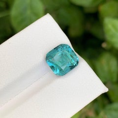 5.00 Carat Natural Loose Lagoon Blue Tourmaline Cushion Cut Afghan Gemstone