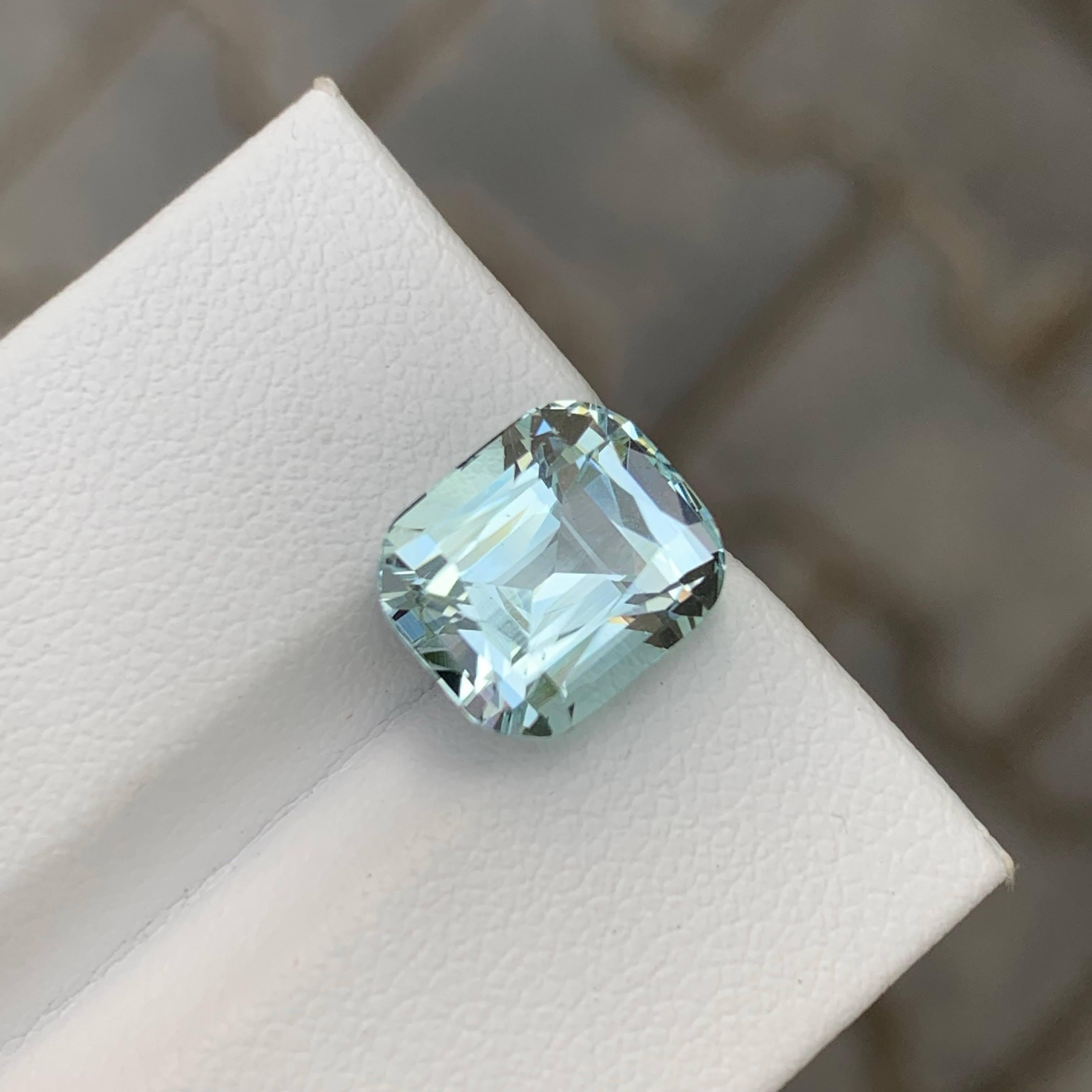 5.00 Carat Natural Loose Light Blue Aquamarine Cushion Cut Pakistani Gemstone (Aigue-marine bleu clair taillée en coussin) Neuf - En vente à Bangkok, TH