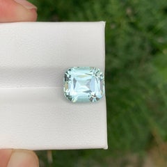 5.00 Carat Natural Loose Light Color Aquamarine Cushion Cut Pakistan Gemstone