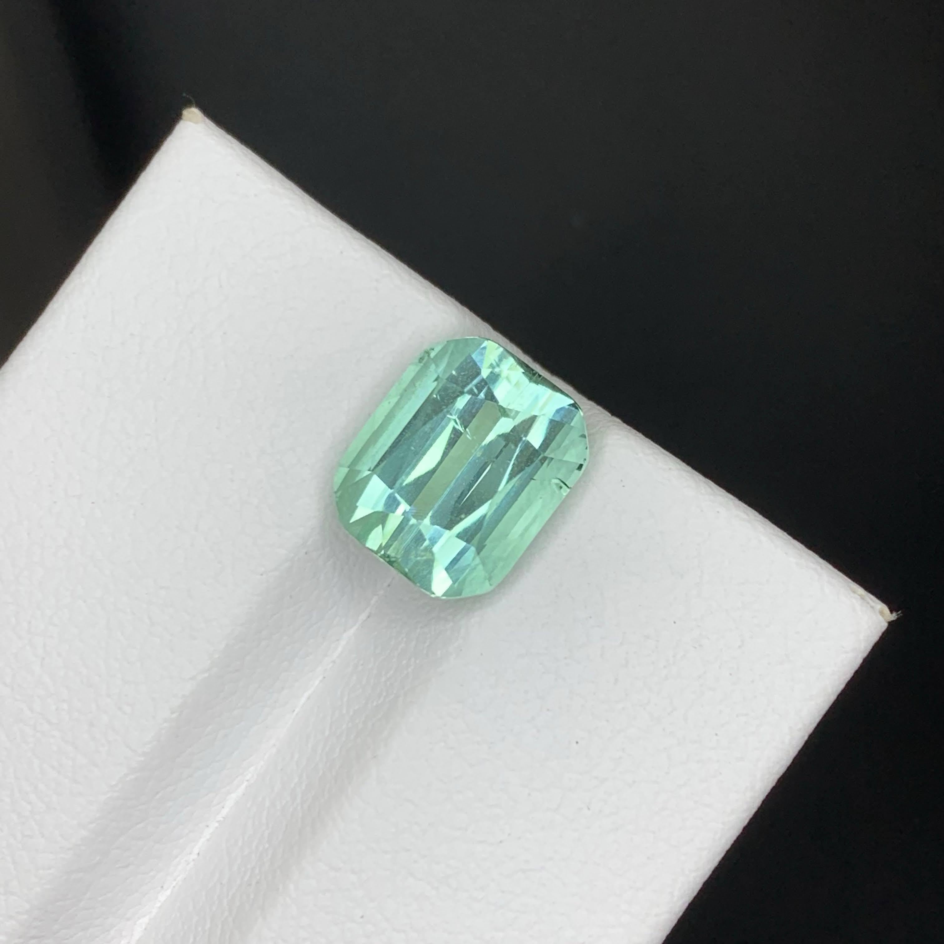 5.00 Carat Natural Loose Light Green Tourmaline Cushion Cut Afghan Gemstone (pierre précieuse afghane) en vente 4