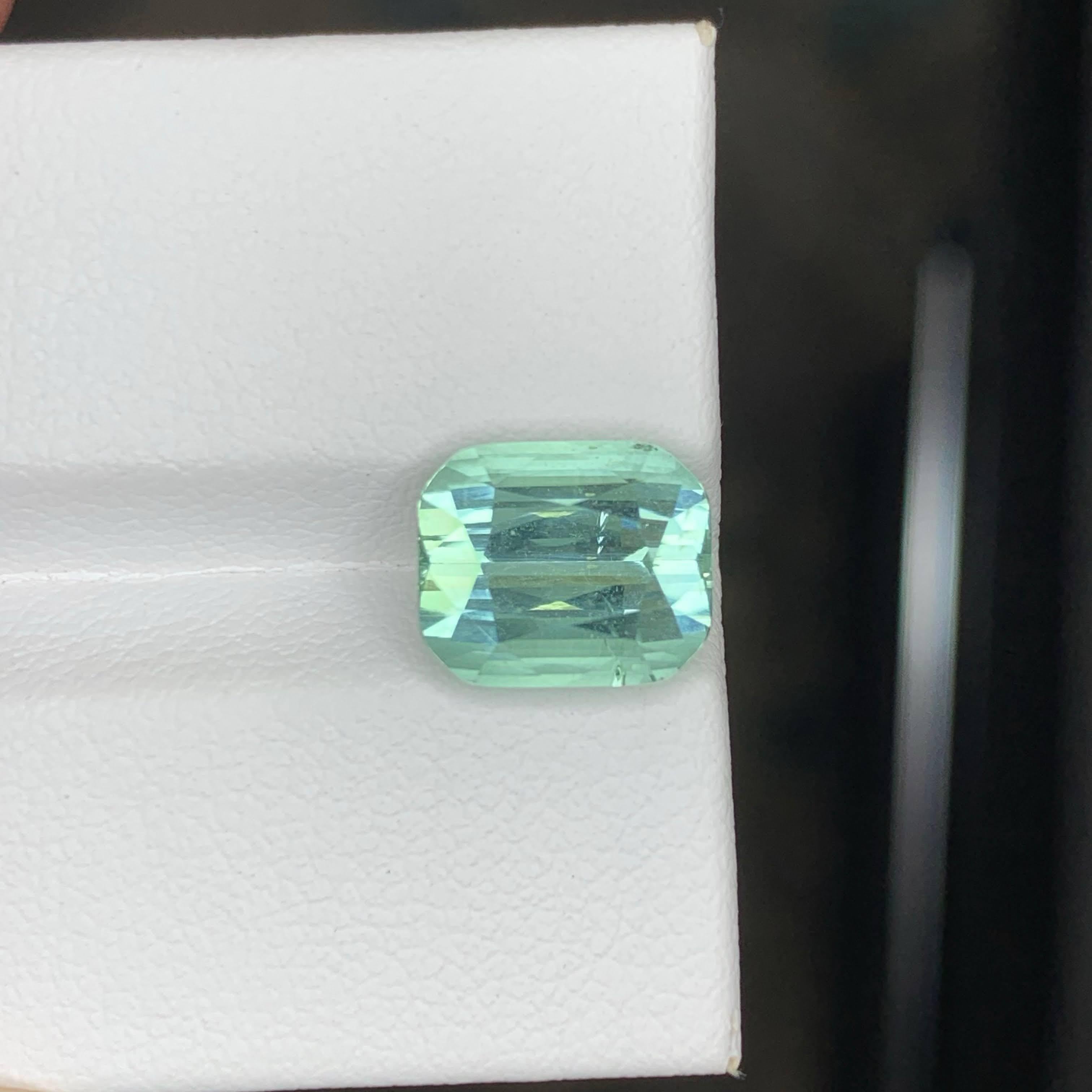 Taille coussin 5.00 Carat Natural Loose Light Green Tourmaline Cushion Cut Afghan Gemstone (pierre précieuse afghane) en vente