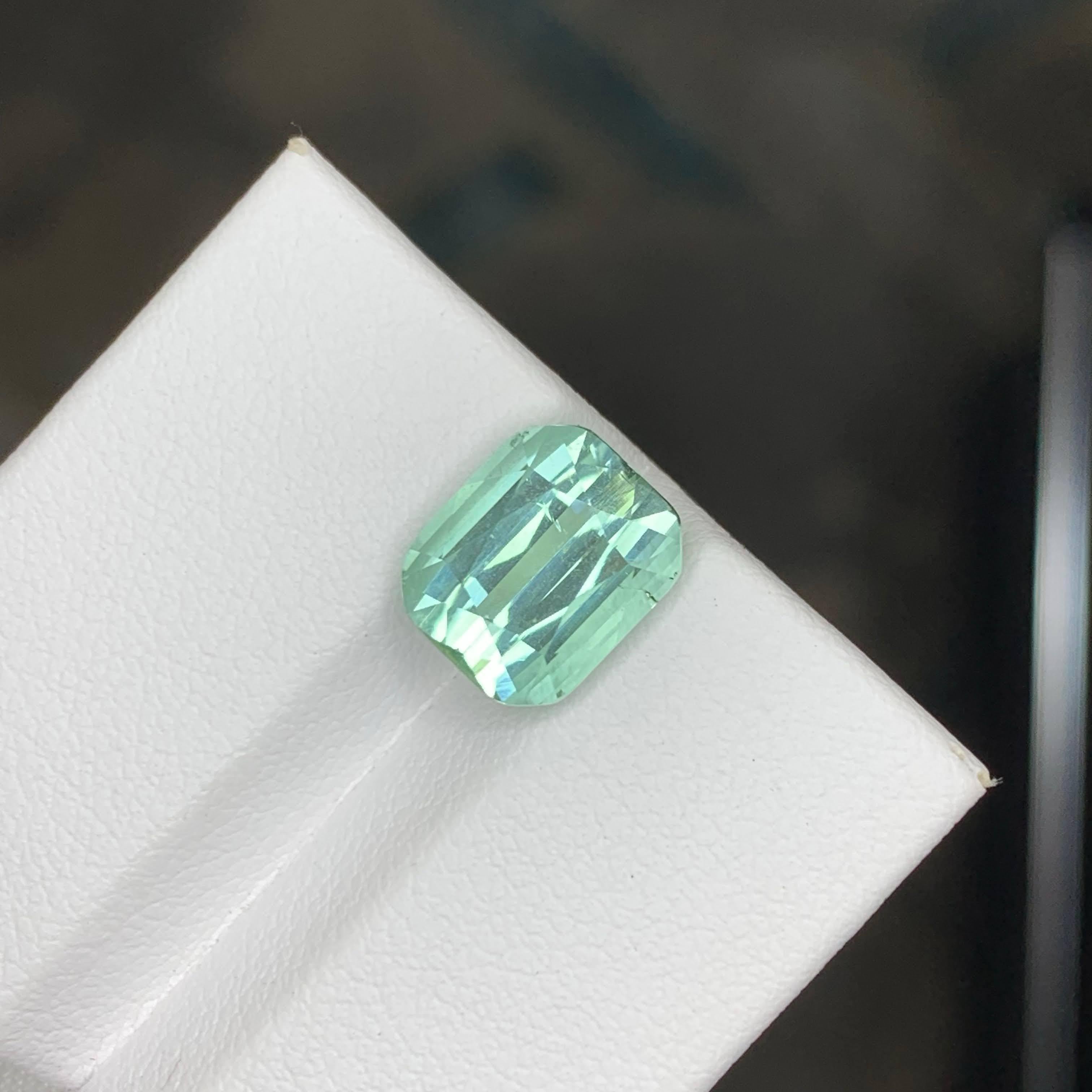 5.00 Carat Natural Loose Light Green Tourmaline Cushion Cut Afghan Gemstone (pierre précieuse afghane) Neuf - En vente à Bangkok, TH