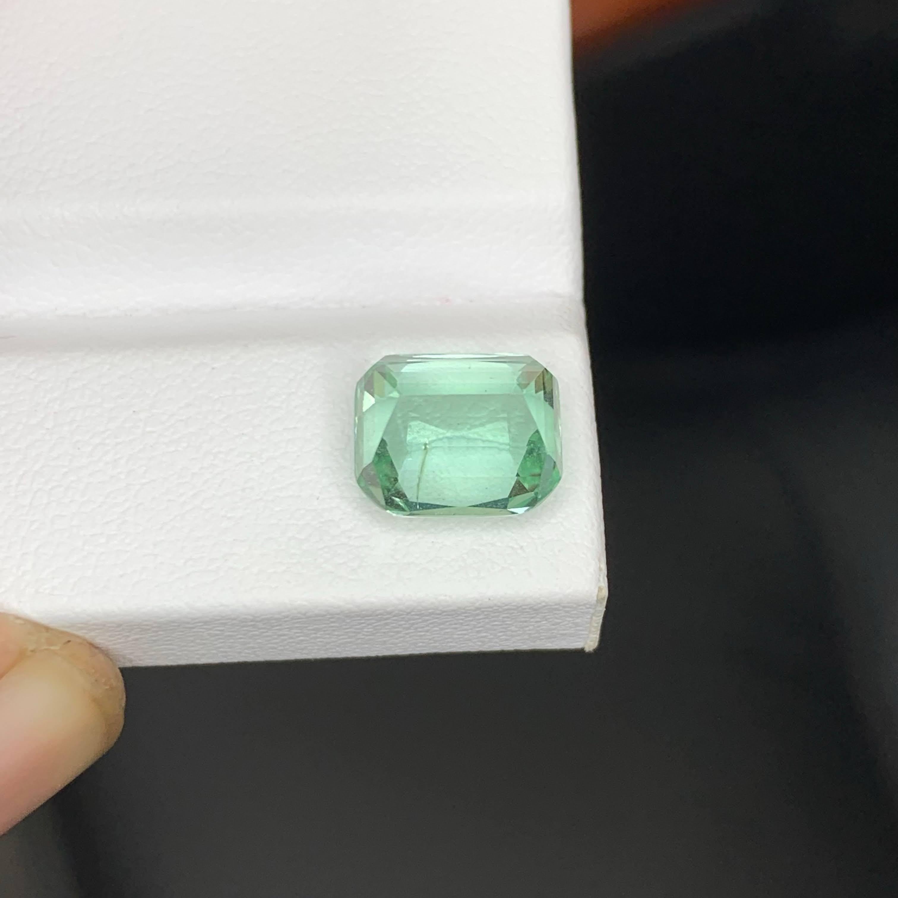 5.00 Carat Natural Loose Light Green Tourmaline Cushion Cut Afghan Gemstone (pierre précieuse afghane) en vente 1
