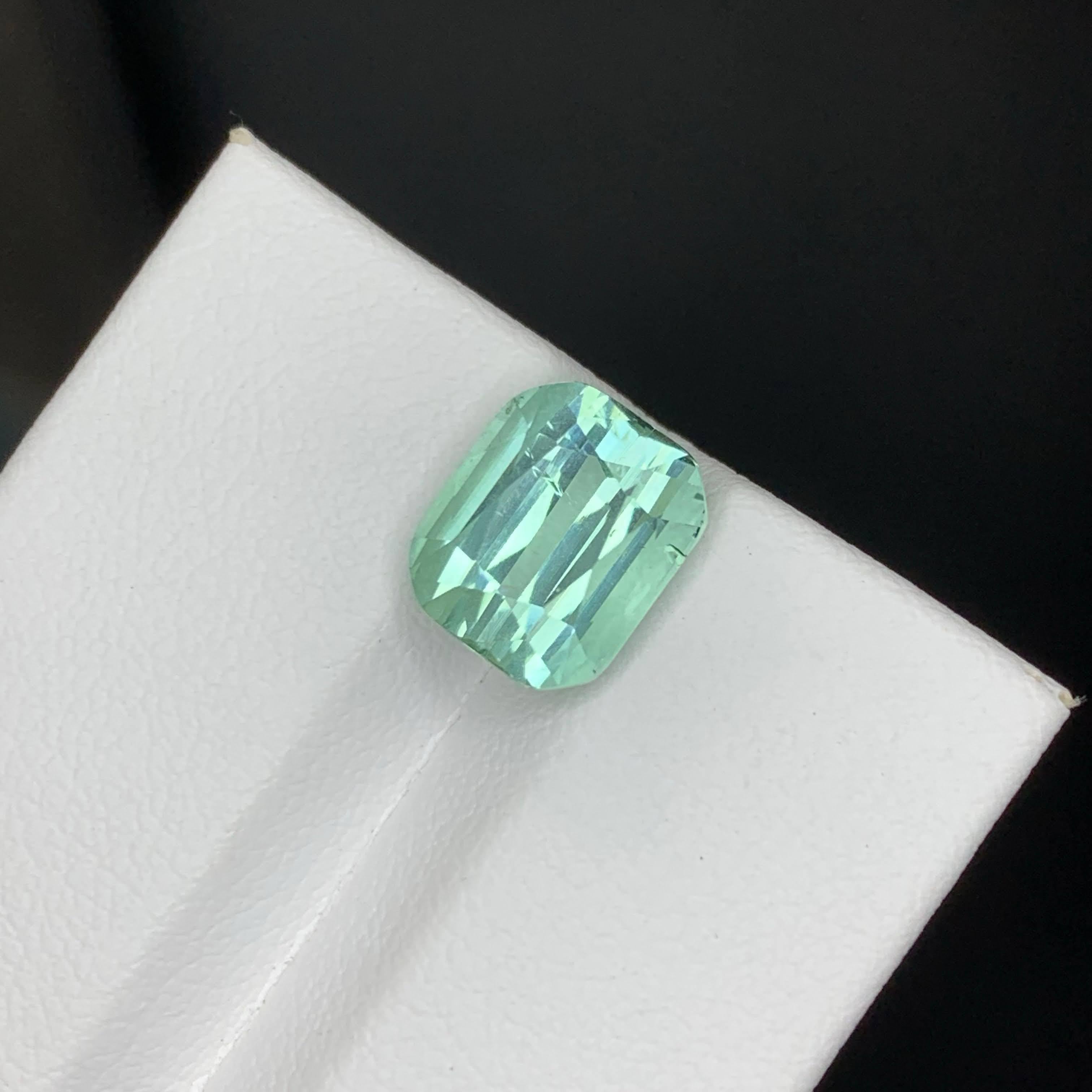 5.00 Carat Natural Loose Light Green Tourmaline Cushion Cut Afghan Gemstone (pierre précieuse afghane) en vente 3