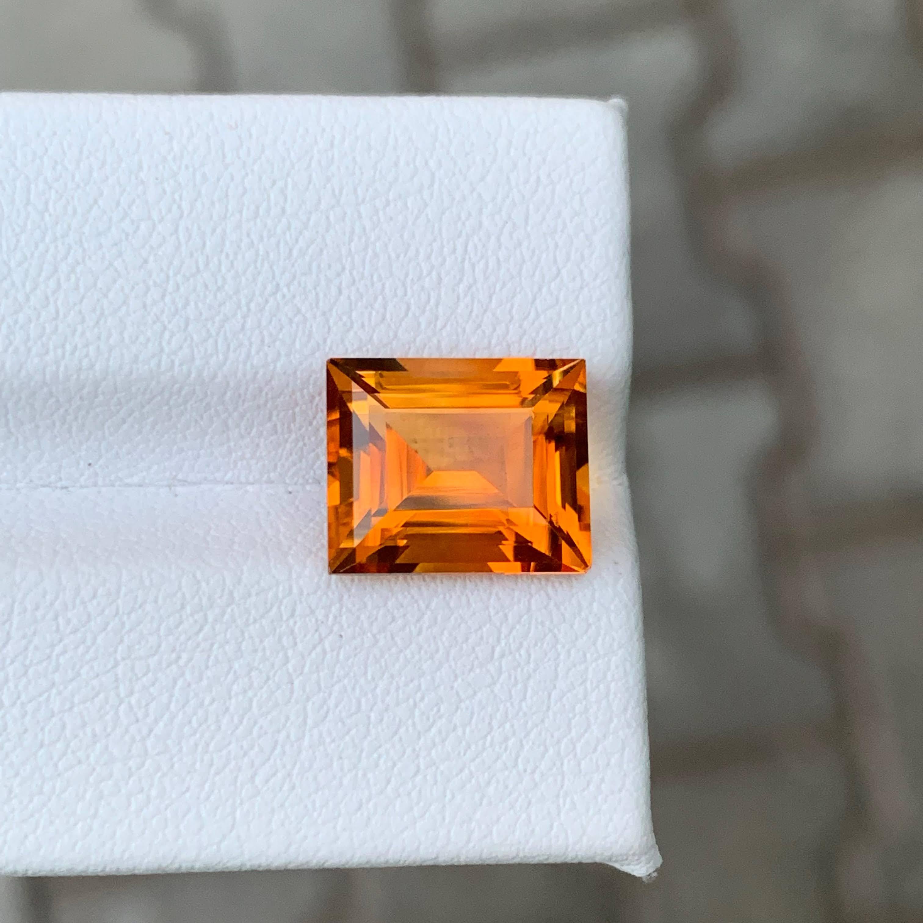 5,00 Karat Natürlicher loser Madeira Orange Citrin Stein Baguetteschliff Brasilianischer Edelstein im Angebot 5