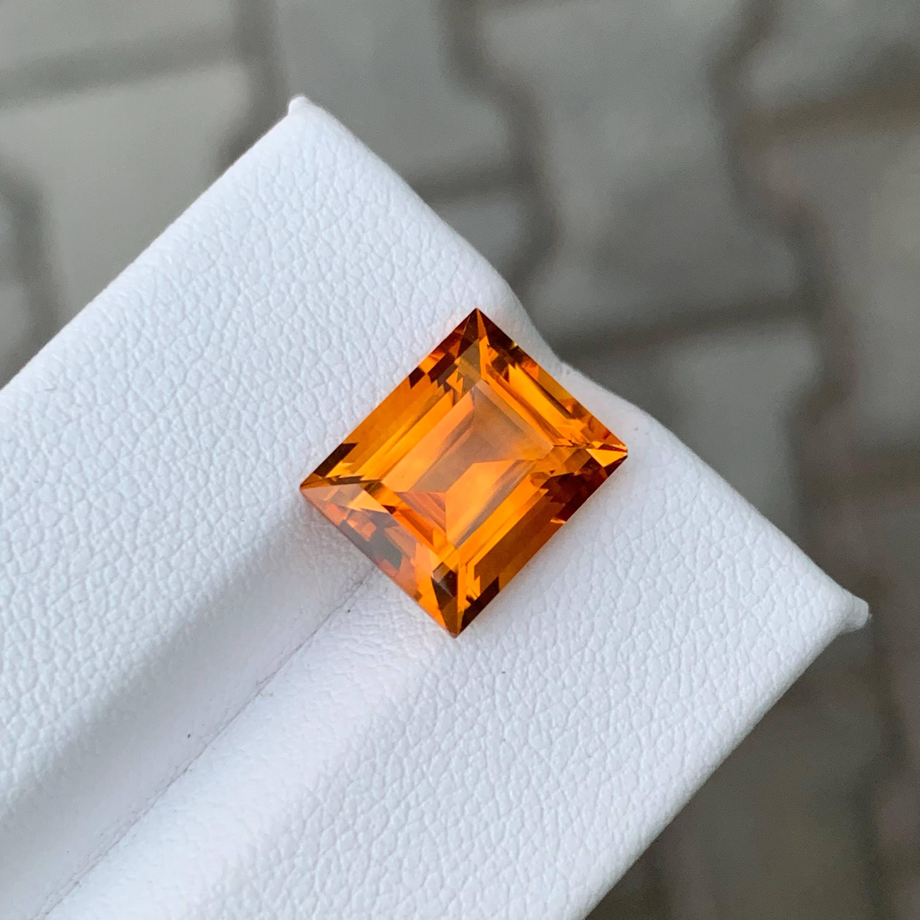 5,00 Karat Natürlicher loser Madeira Orange Citrin Stein Baguetteschliff Brasilianischer Edelstein im Angebot 1