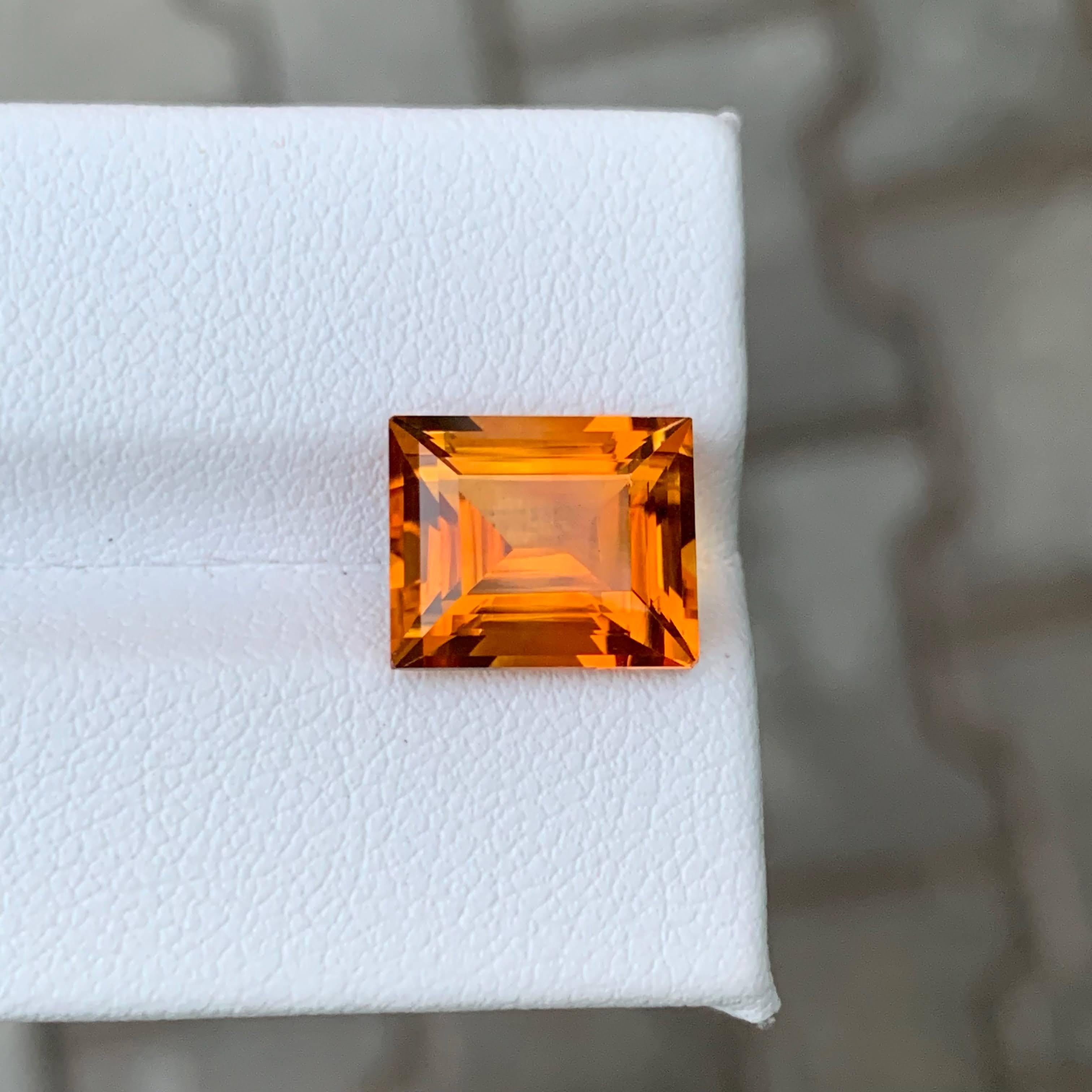 5,00 Karat Natürlicher loser Madeira Orange Citrin Stein Baguetteschliff Brasilianischer Edelstein im Angebot 2