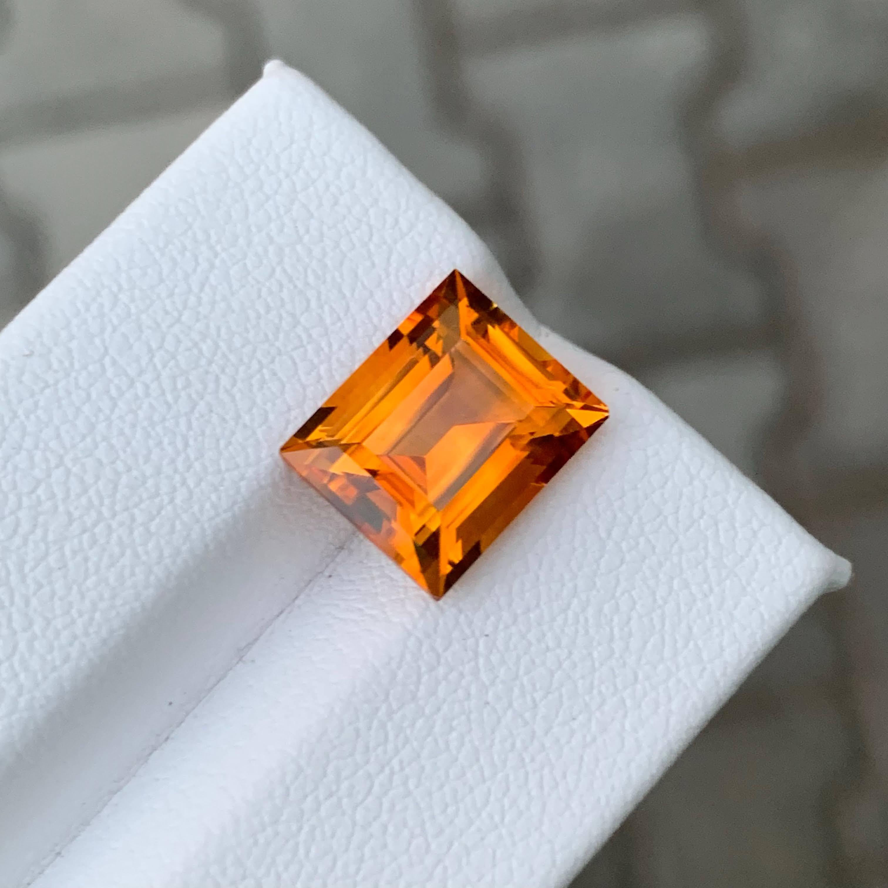 5,00 Karat Natürlicher loser Madeira Orange Citrin Stein Baguetteschliff Brasilianischer Edelstein im Angebot 4