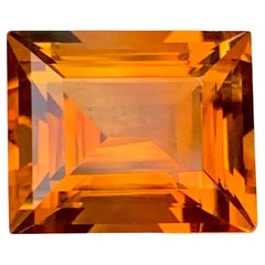 5.00 Carat Natural Loose Madeira Orange Citrine Stone Baguette Cut Brazilian Gem