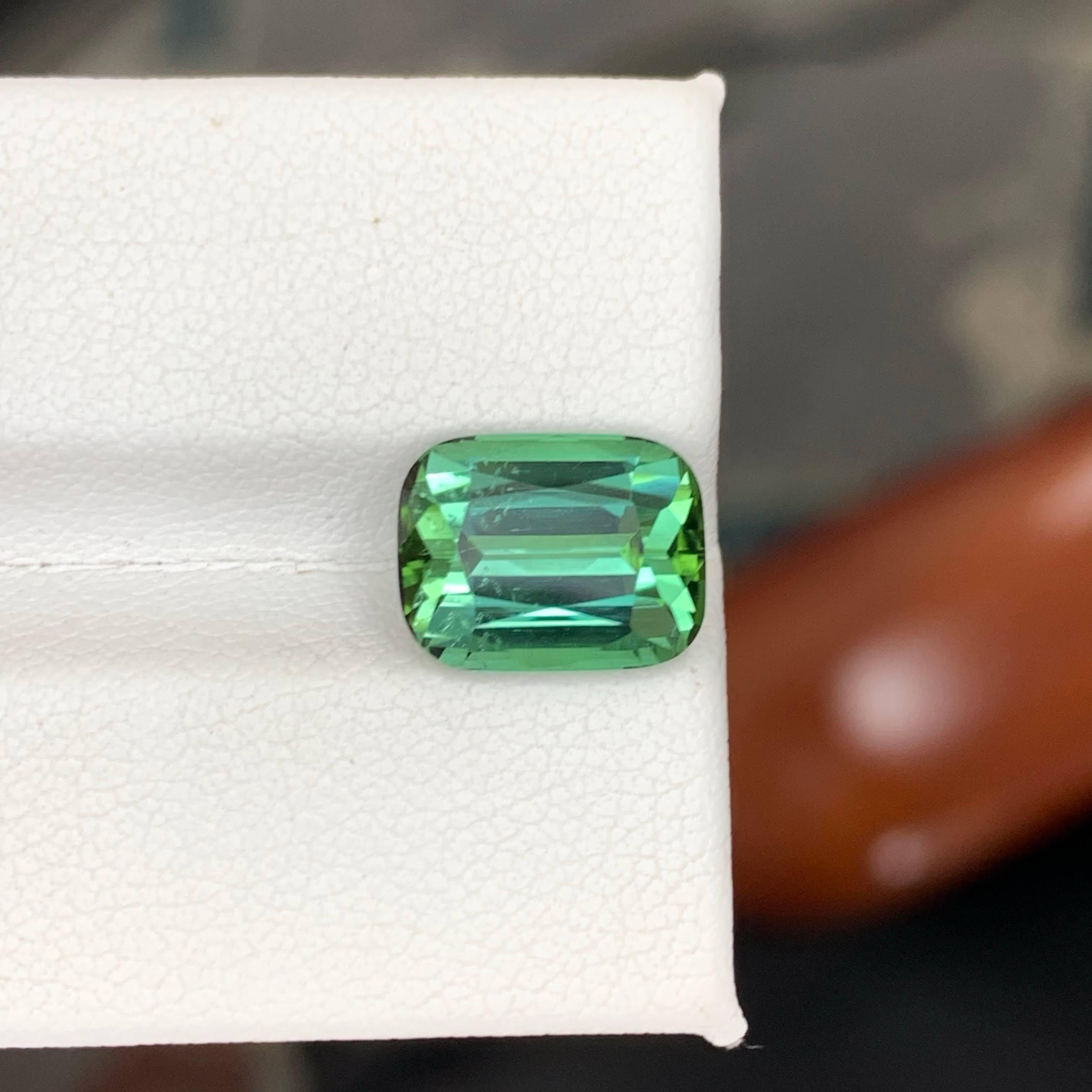 5.00 Carat Natural Loose Mine Green Tourmaline Stone Cushion Cut Afghan Gemstone (pierre précieuse afghane) en vente 5