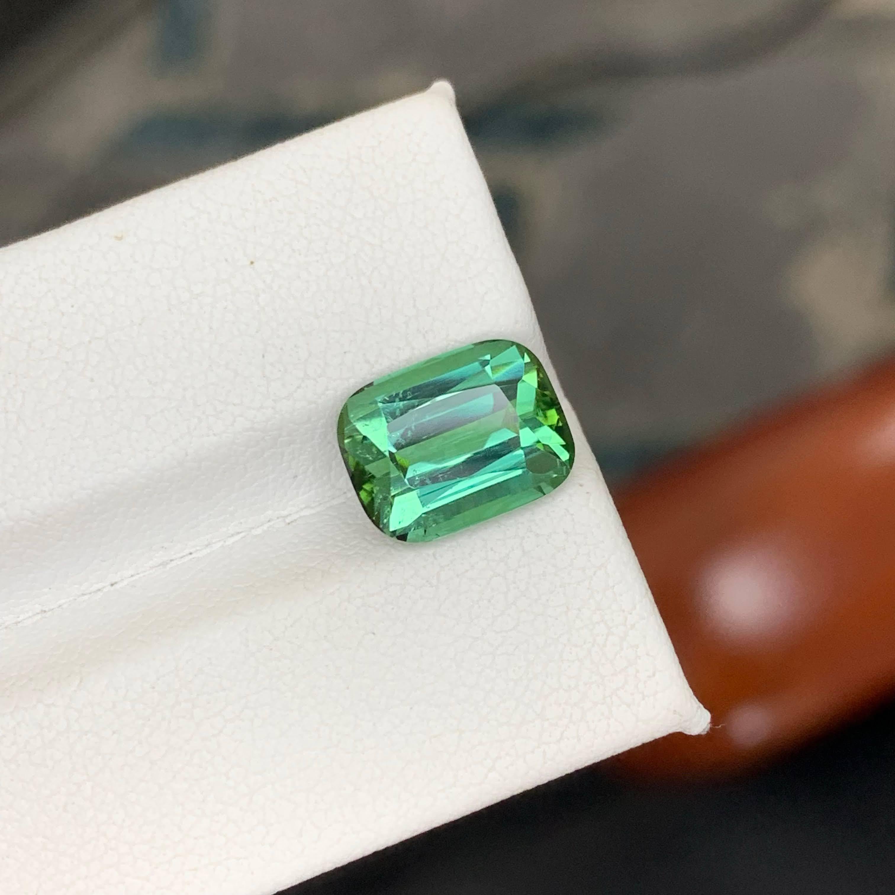 Poids 5.00 carat 
Dimensions 10,7x8,4x6,8mm
Traitement Aucun 
Origine afghane 
Clarté VVS 
Forme Coupe Coussin 




Cette tourmaline verte menthe en vrac de 5,00 carats présente une teinte verte menthe rafraîchissante et vibrante avec une brillance