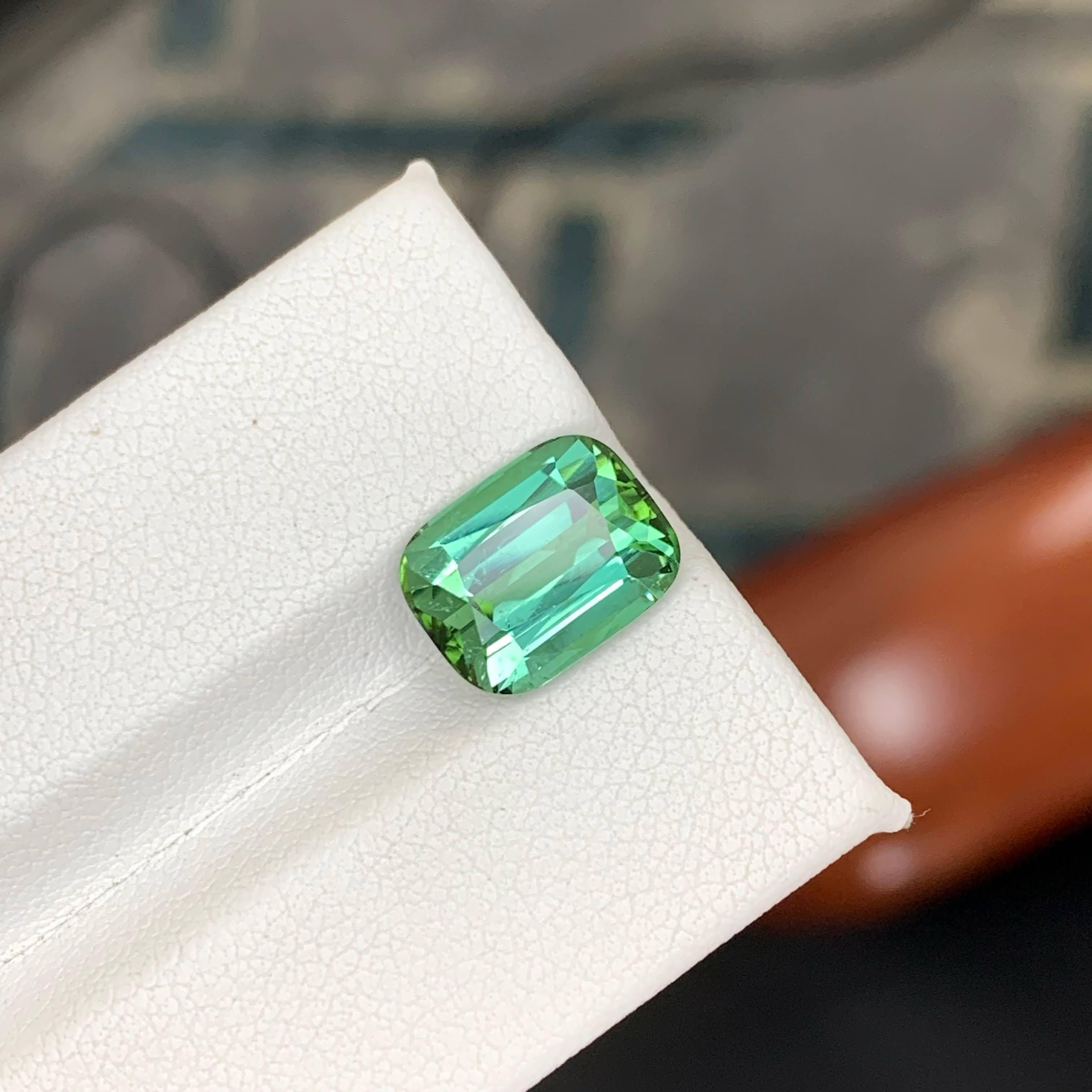 Taille coussin 5.00 Carat Natural Loose Mine Green Tourmaline Stone Cushion Cut Afghan Gemstone (pierre précieuse afghane) en vente