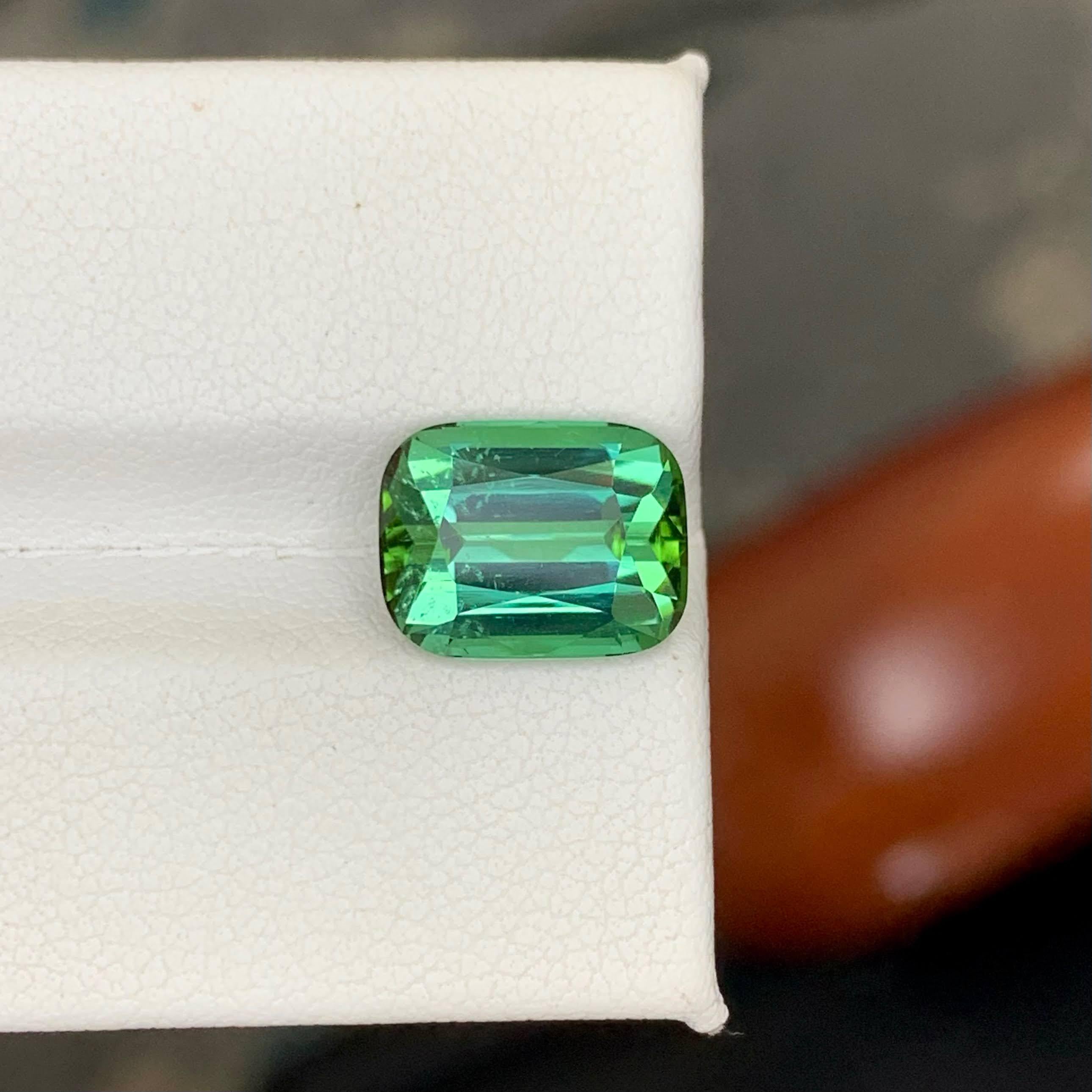 5.00 Carat Natural Loose Mine Green Tourmaline Stone Cushion Cut Afghan Gemstone (pierre précieuse afghane) en vente 3