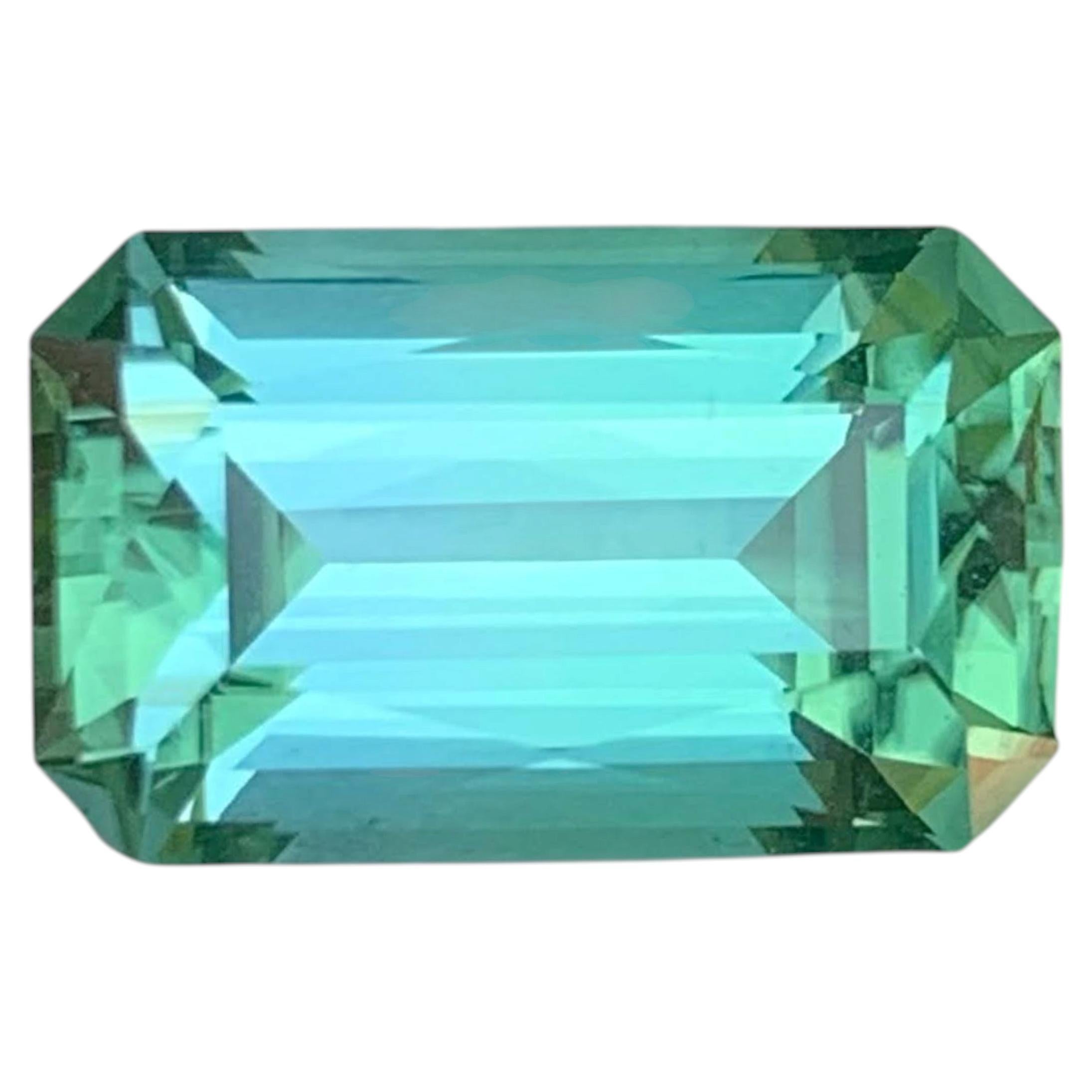 5.00 Carat Natural Loose Mint Green Tourmaline Emerald Cut Afghan Gemstone