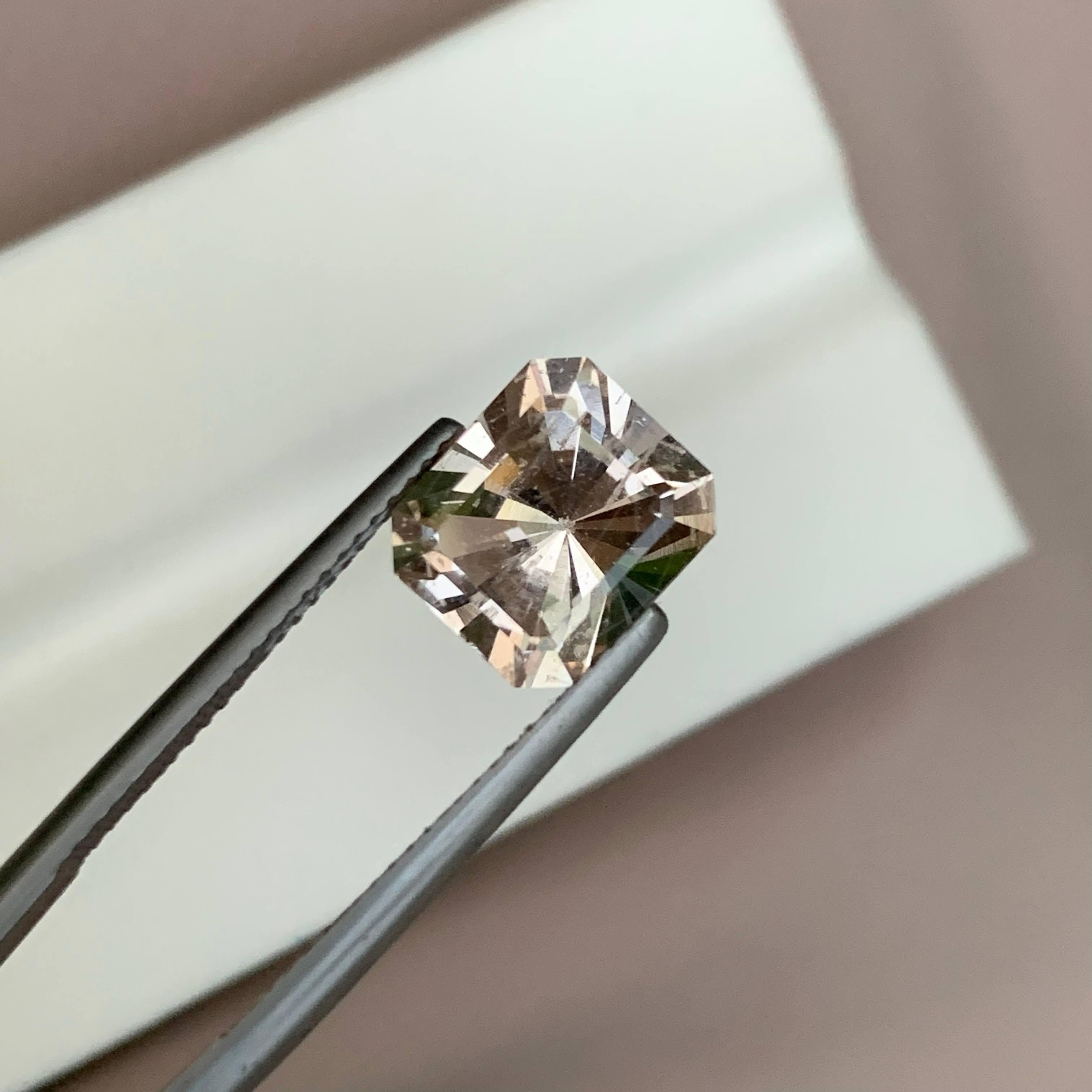 5,00 Karat Natürlicher loser Pfirsichtopas Stein Smaragdschliff Pakistanischer Edelstein im Angebot 5