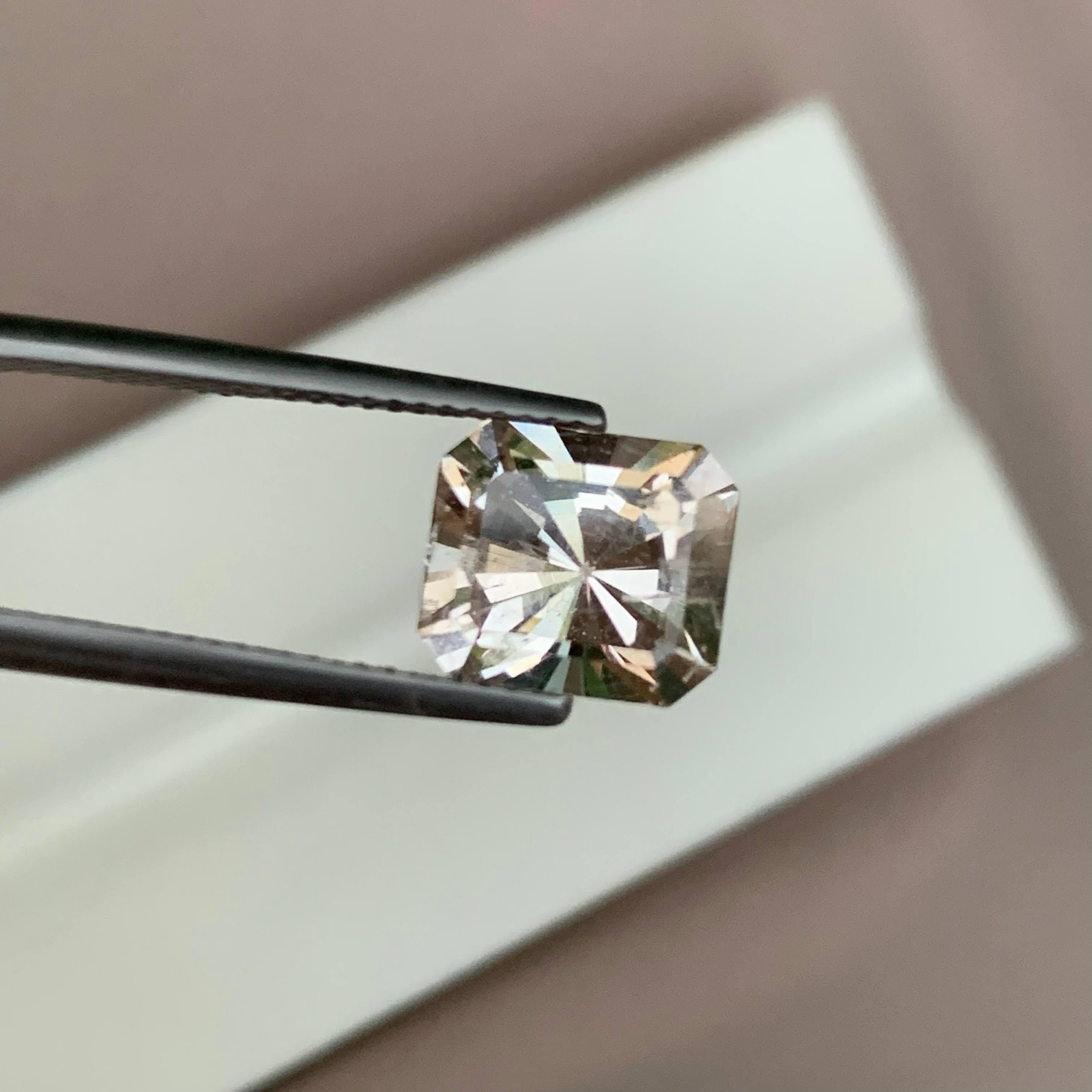 5,00 Karat Natürlicher loser Pfirsichtopas Stein Smaragdschliff Pakistanischer Edelstein im Angebot 1