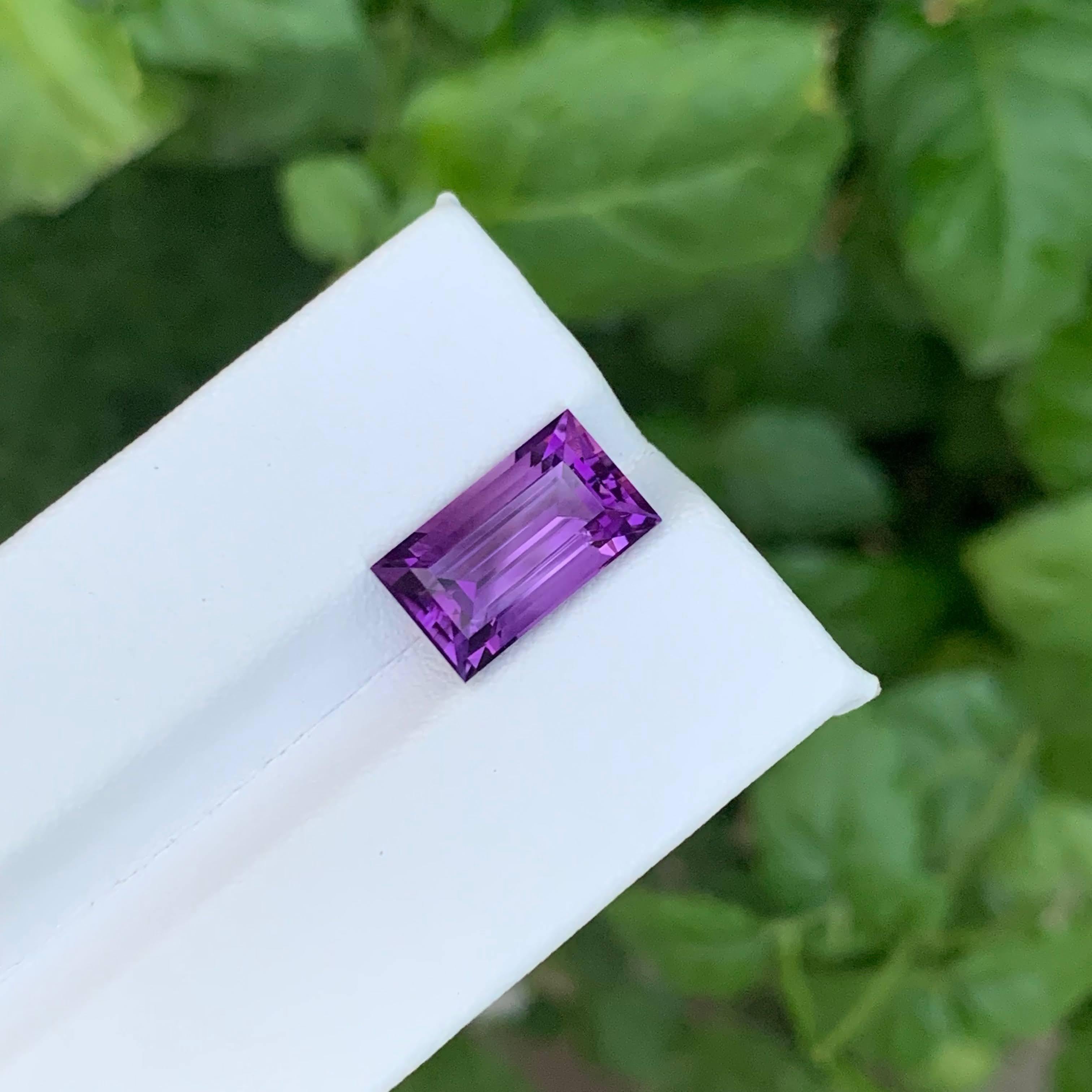 5,00 Carati di Ametista Viola Naturale Sciolta Taglio Baguette Gemma Brasiliana in vendita 4