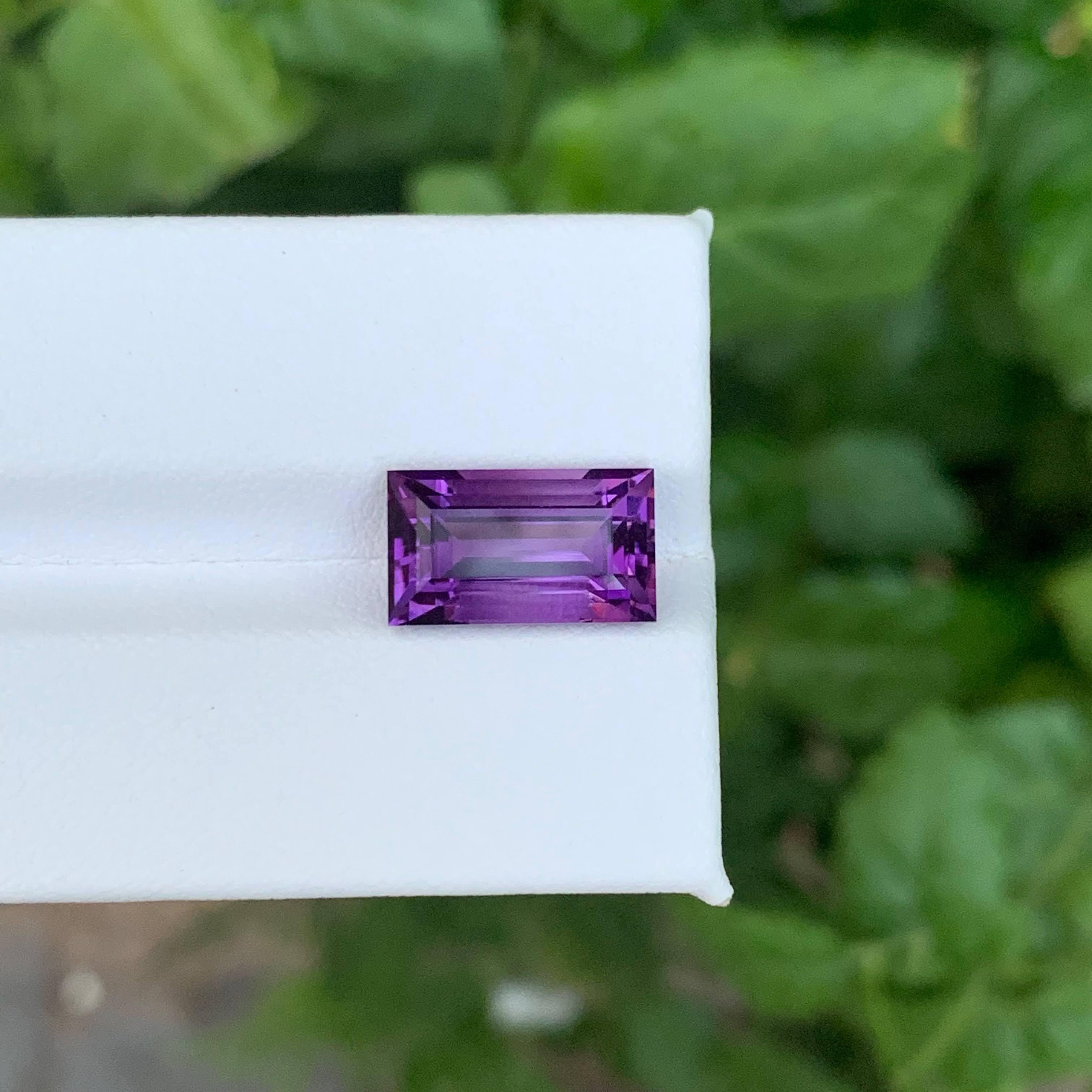 5,00 Carati di Ametista Viola Naturale Sciolta Taglio Baguette Gemma Brasiliana in vendita 5