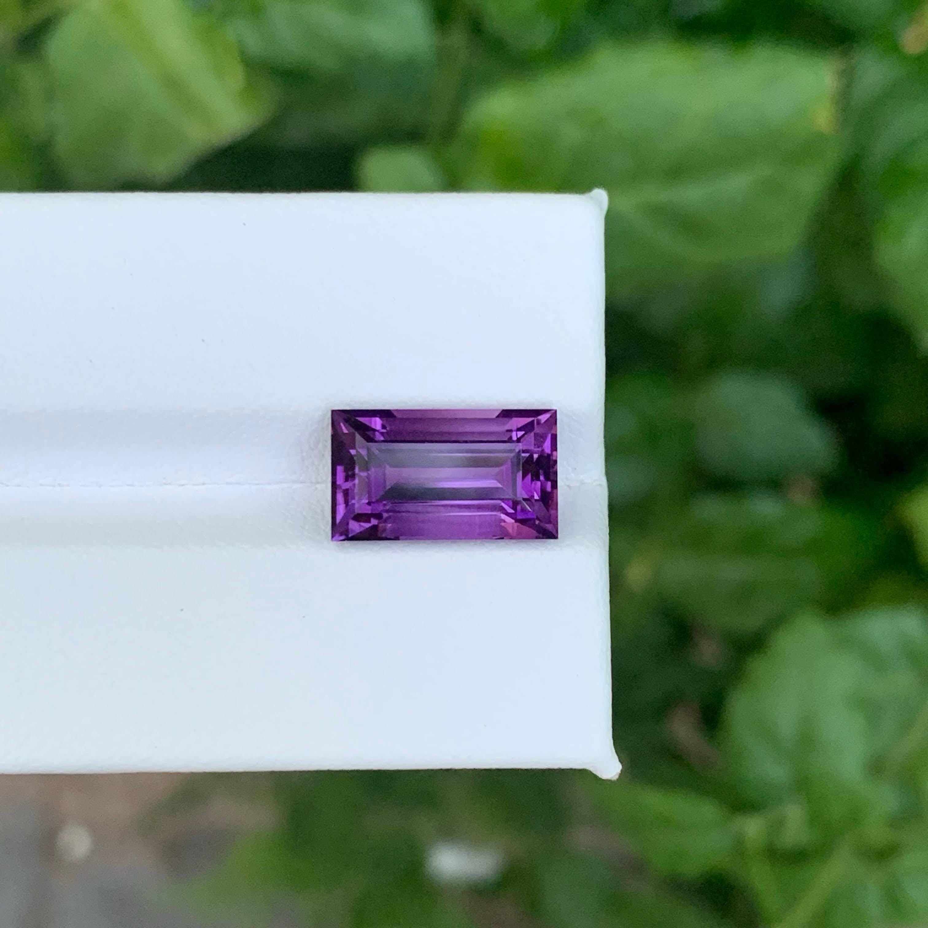 5,00 Carati di Ametista Viola Naturale Sciolta Taglio Baguette Gemma Brasiliana in vendita 1