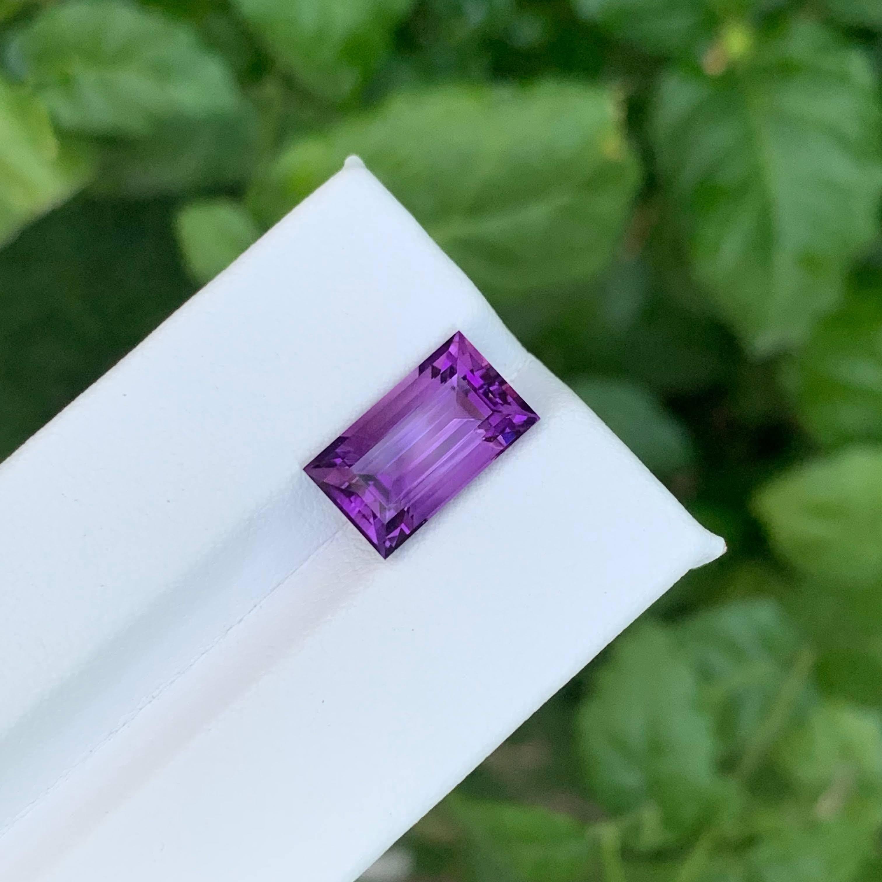 5,00 Carati di Ametista Viola Naturale Sciolta Taglio Baguette Gemma Brasiliana in vendita 3