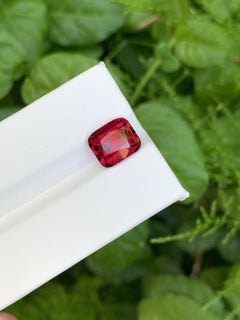 5.00 Carat Natural Loose Red Umbalite Garnet Stone Cushion Cut African Gemstone