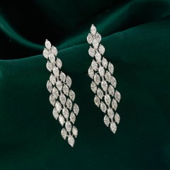5,00-Karat-Ohrringe mit natürlichen Marquise-Diamanten in kaskadenförmiger Anordnung aus 14-karätigem Weißgold