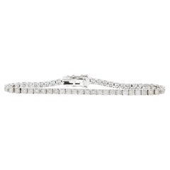 Bracelet tennis à 4 griffes en or blanc 14 carats avec diamants ronds naturels de 5,00 carats