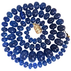 500 Carat Natural Tanzanite Bead Necklace 14 Karat