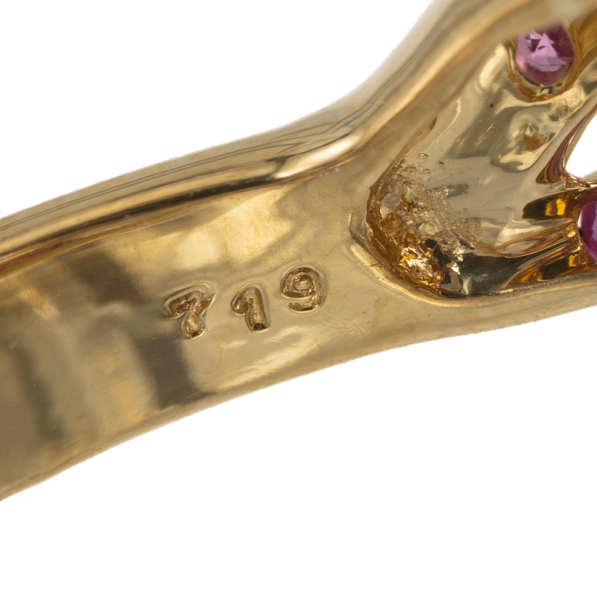 5.00 Carat Oval Crystal Opal Ruby Swirl Gold Cocktail Ring For Sale 2