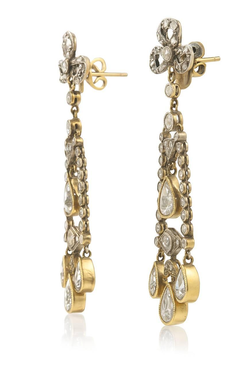 5,00 Karat Diamant-Ohrringe im Rosenschliff. im Angebot 5