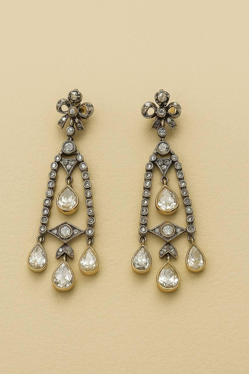 5,00 Karat Diamant-Ohrringe im Rosenschliff. im Angebot 8