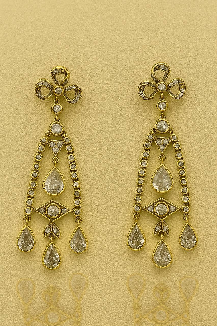 5,00 Karat Diamant-Ohrringe im Rosenschliff. im Angebot 4