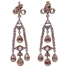 Antique 5.00 Carat Rose Cut Diamond Earrings
