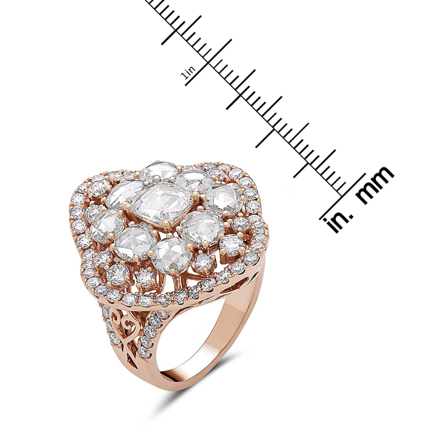 Modern Emilio Jewelry 5.00 Carat Rose Cut Diamond Ring