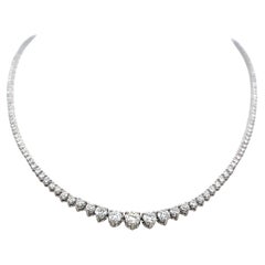 5.00 Carat Round Brilliant Diamond 14 Karat White Gold Riviera Necklace