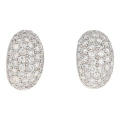 5.00 Carat Round Brilliant Diamond Earrings, 14 Karat White Gold Pierced