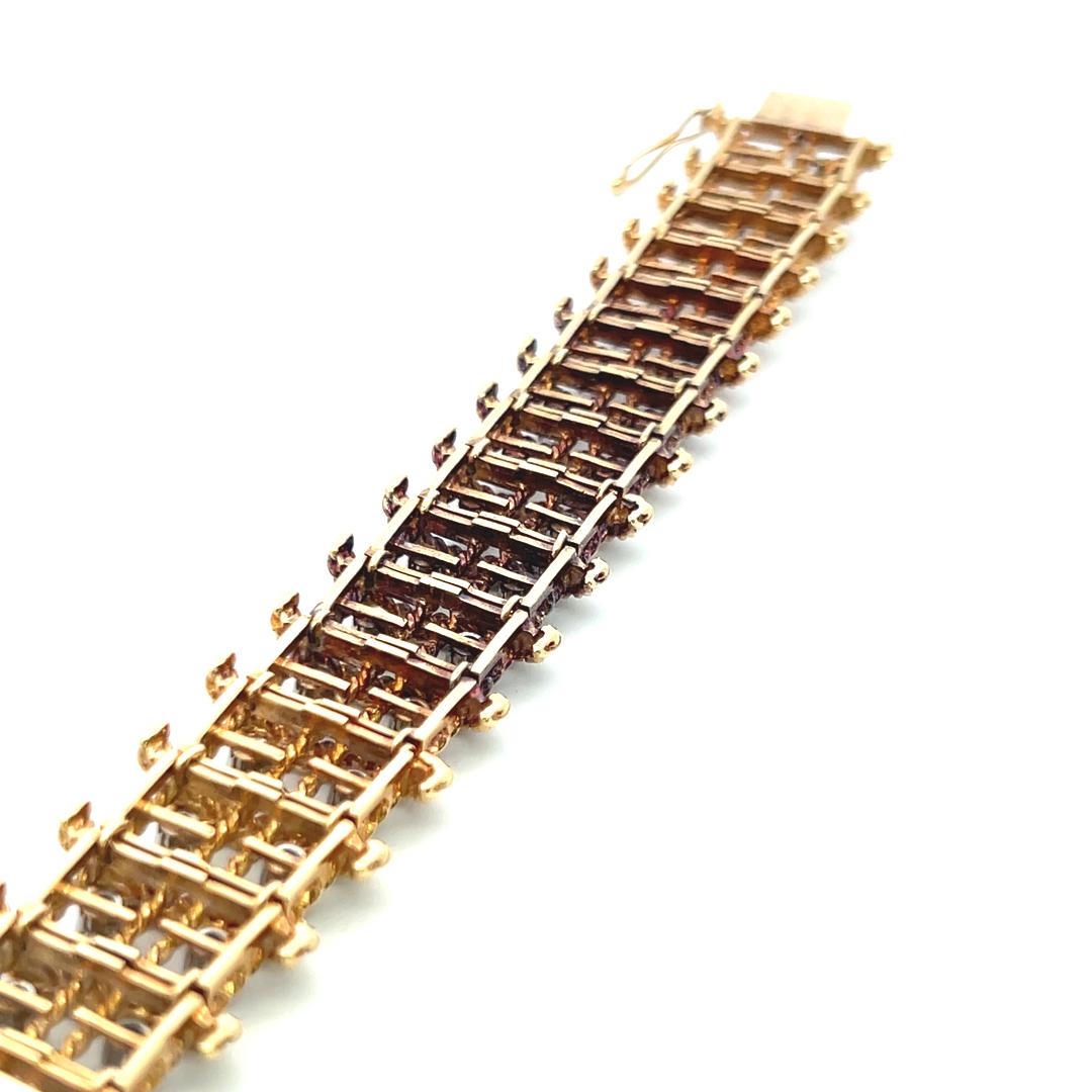 Bracelet à maillons en or jaune 18 carats, diamant rond brillant G VS de 5,00 carats en vente 4