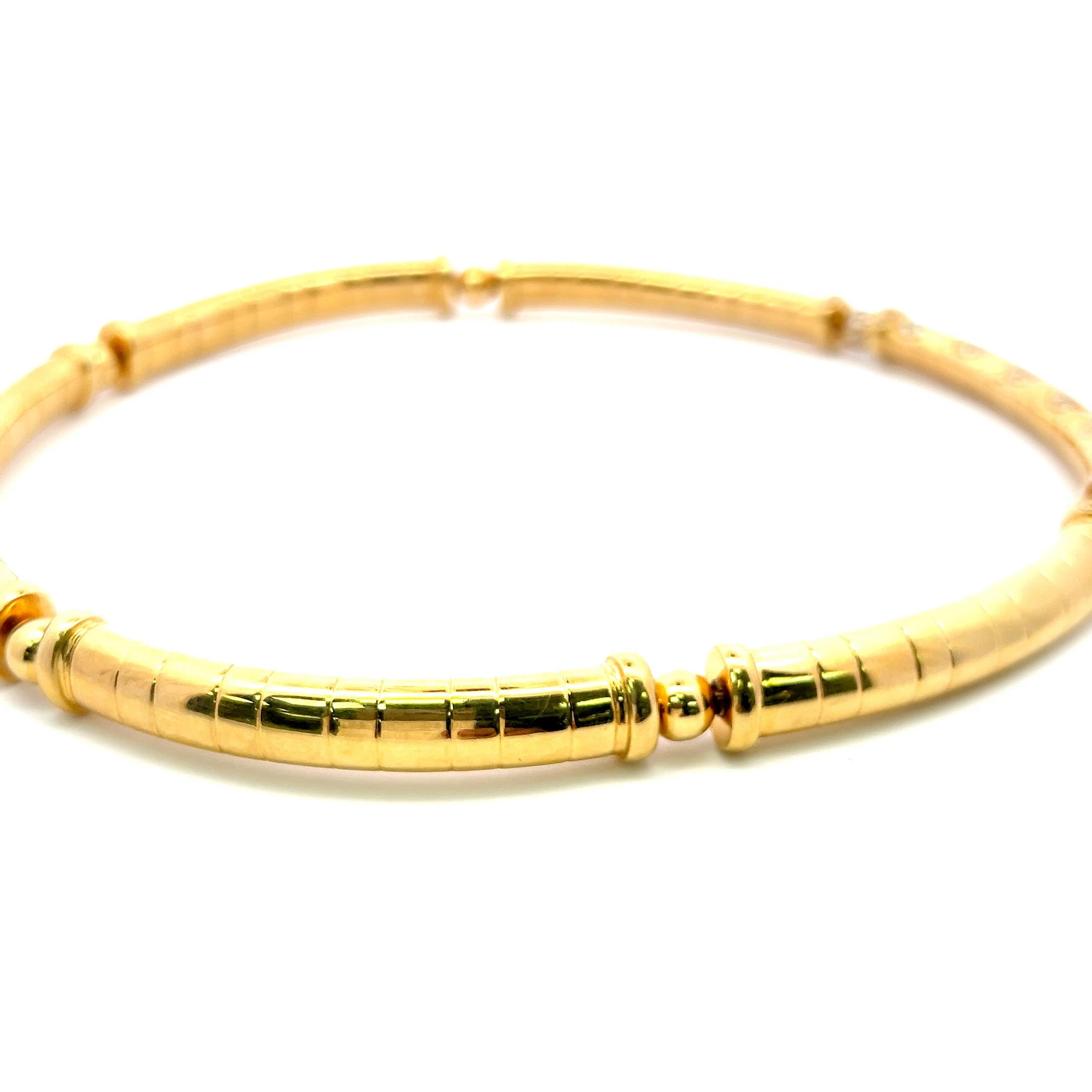 5.00 Carat Round Brilliant G VS1 Diamond 18 Karat Yellow Gold Choker Necklace For Sale 2