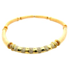 5.00 Carat Round Brilliant G VS1 Diamond 18 Karat Yellow Gold Choker Necklace
