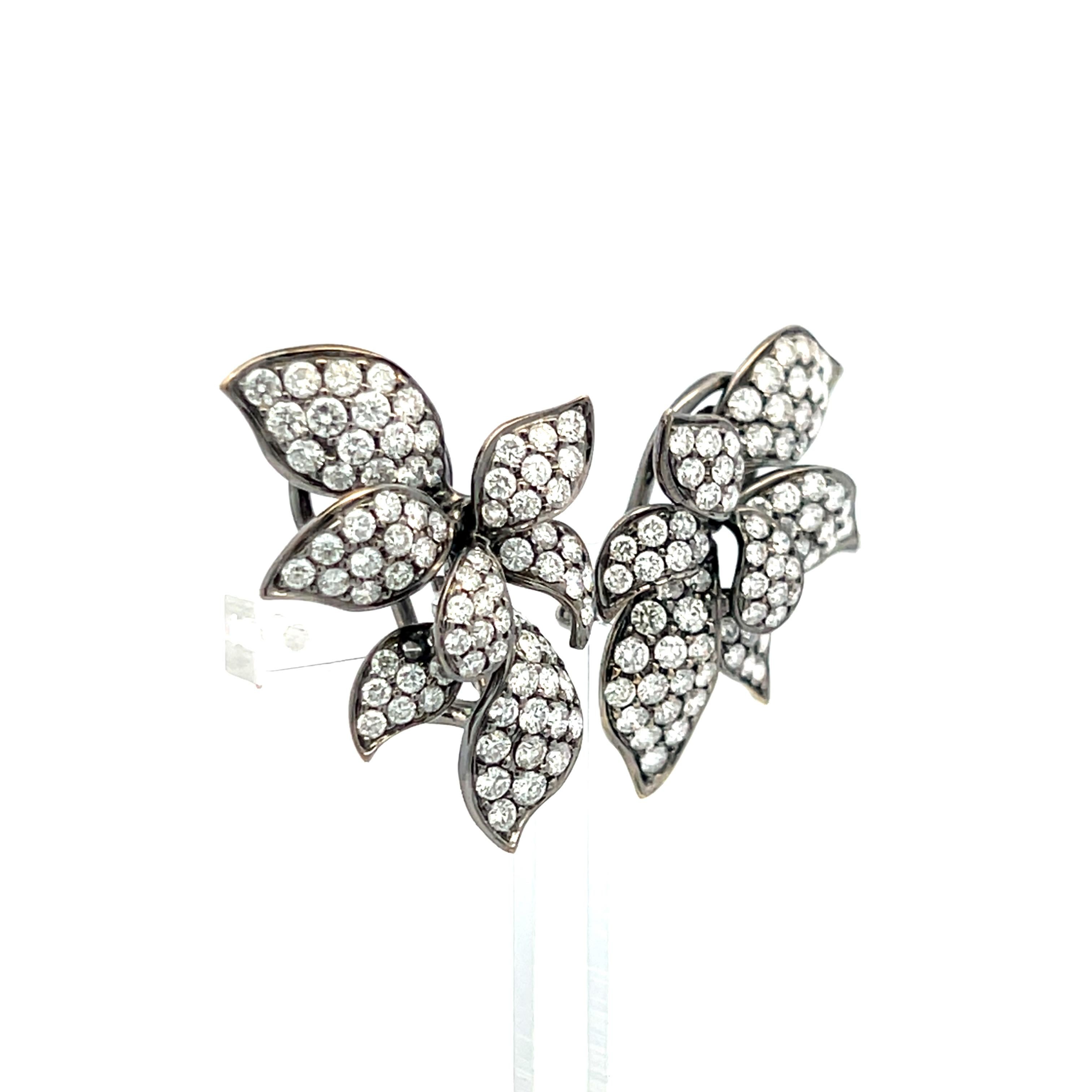 Orecchini a clip in oro bianco 18 carati da 5,00 carati con diamante tondo e brillante H.SI1 in vendita 3