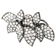 5.00 Carat Round Brilliant H SI1 Diamond 18 Karat White Gold Clip On Earrings