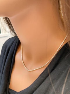 5.00 Carat Round Diamond Tennis Necklaces In 14k Yellow Gold