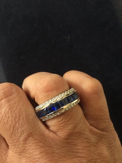 5.00 Carat Sapphire Princess Channel Eternity Band