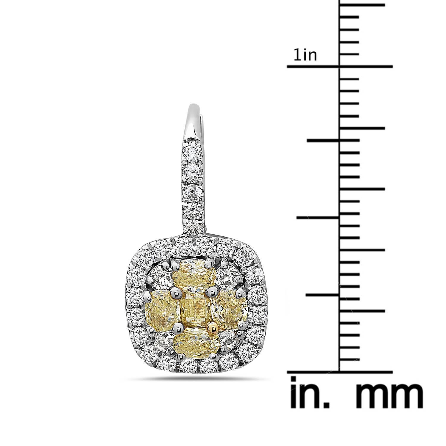 Modern Emilio Jewelry 5.00 Carat Yellow and White Diamond Earrings