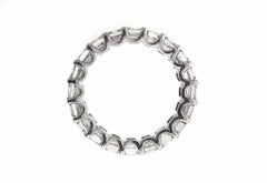 5.00 Carats Asscher Cut Diamond Eternity Band Size 7 in 18K White Gold