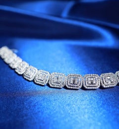 5.00 Carats Mixed Shape  Diamonds 18K Gold Illusion Bracelet