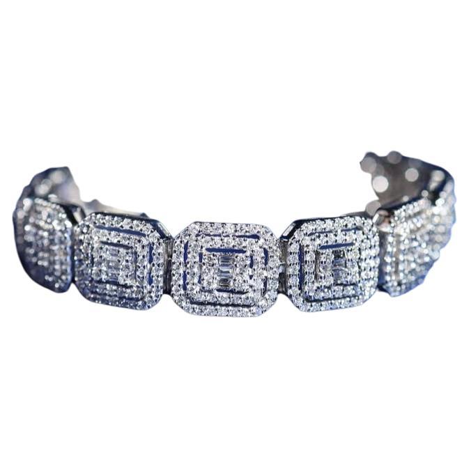 5.00 Quilates Forma Mixta  Pulsera Ilusión Diamantes Oro 18K en venta