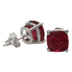 5.00 Carats Rubis Rouge 14K Boucles d'oreilles or blanc massif
