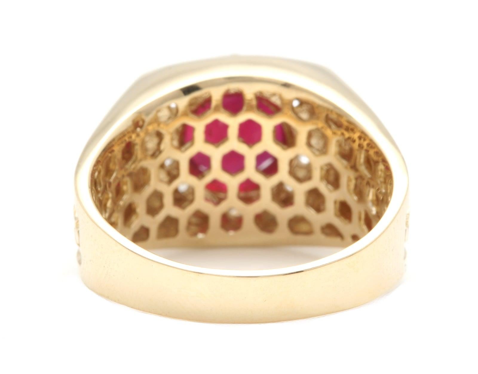 men's gold ring with red ruby